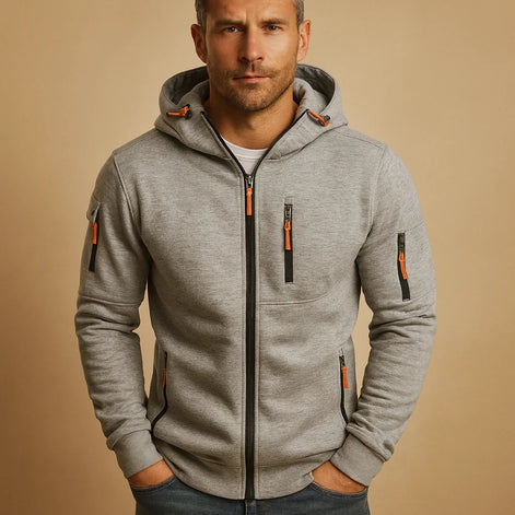 Herren Hoodie mit Reißverschluss und Kapuze für Sport und Alltag