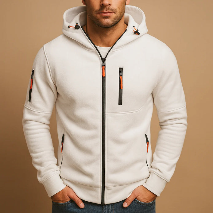 Herren Hoodie mit Reißverschluss und Kapuze für Sport und Alltag