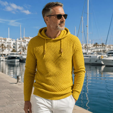 Herren Hoodie mit Waffelstruktur und Tailliertem Schnitt