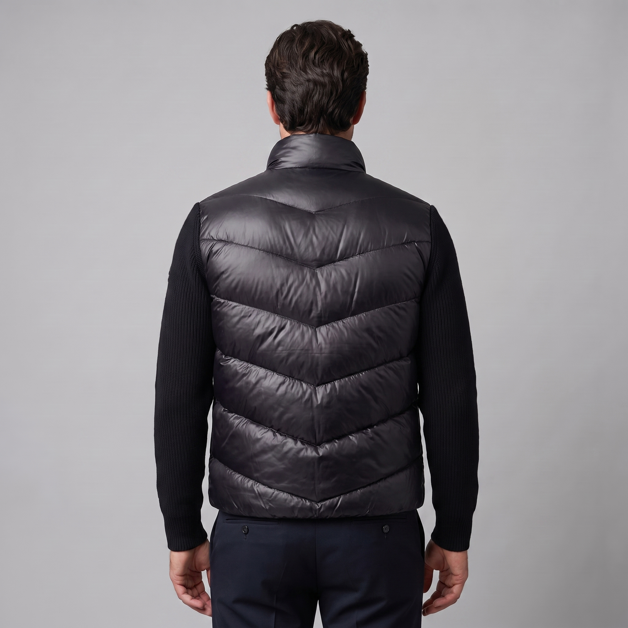 Herren Hybrid-Strickjacke mit Steppung