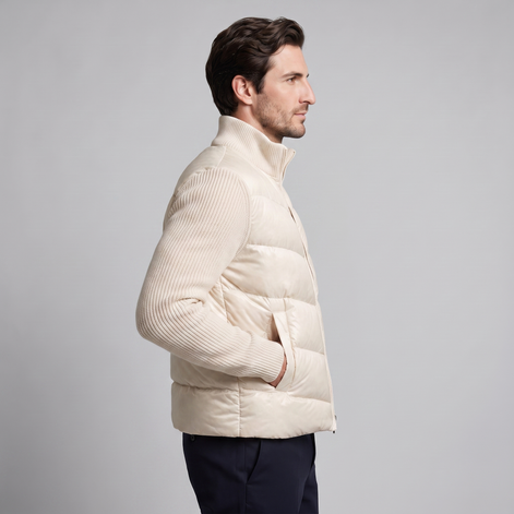 Herren Hybrid-Strickjacke mit Steppung