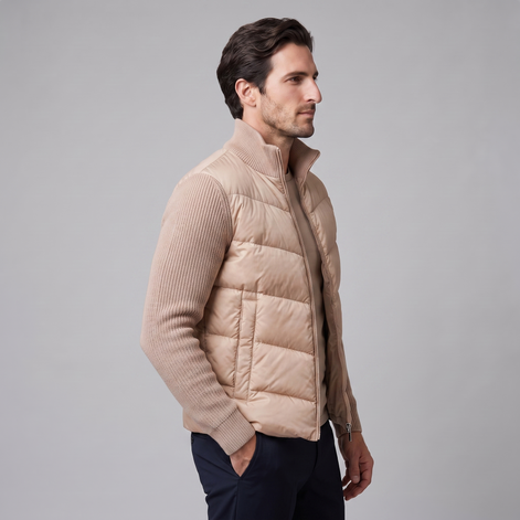 Herren Hybrid-Strickjacke mit Steppung