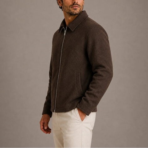 Herren Jacke mit Reißverschluss und Kragen, zeitloses Design