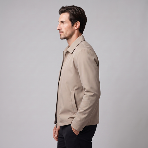 Herren Jacke mit gestepptem Innenfutter und durchgehendem Reissverschluss