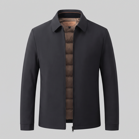 Herren Jacke mit gestepptem Innenfutter und durchgehendem Reissverschluss