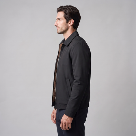 Herren Jacke mit gestepptem Innenfutter und durchgehendem Reissverschluss