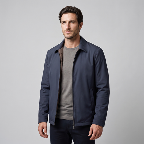 Herren Jacke mit gestepptem Innenfutter und durchgehendem Reissverschluss