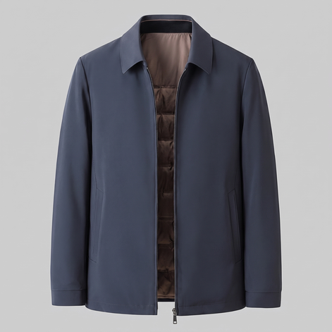Herren Jacke mit gestepptem Innenfutter und durchgehendem Reissverschluss