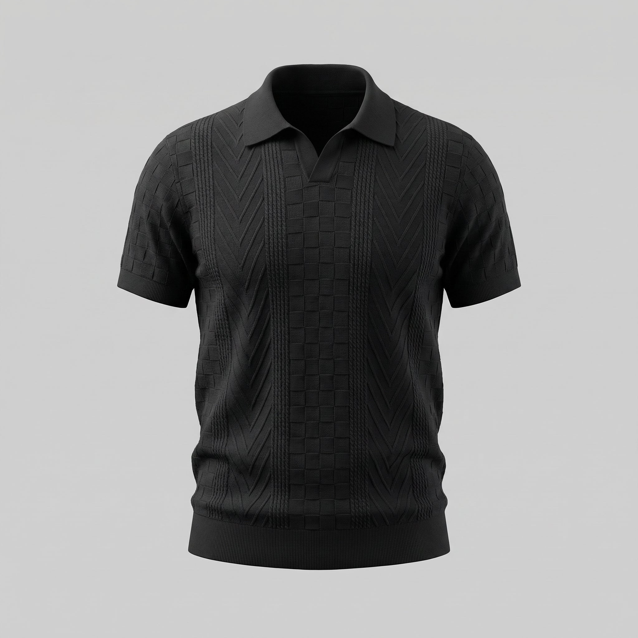 Herren Jacquard Polohemd