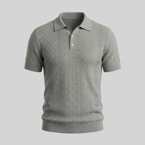 Herren Jacquard Polohemd