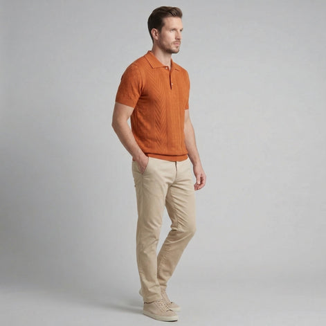 Herren Jacquard Polohemd