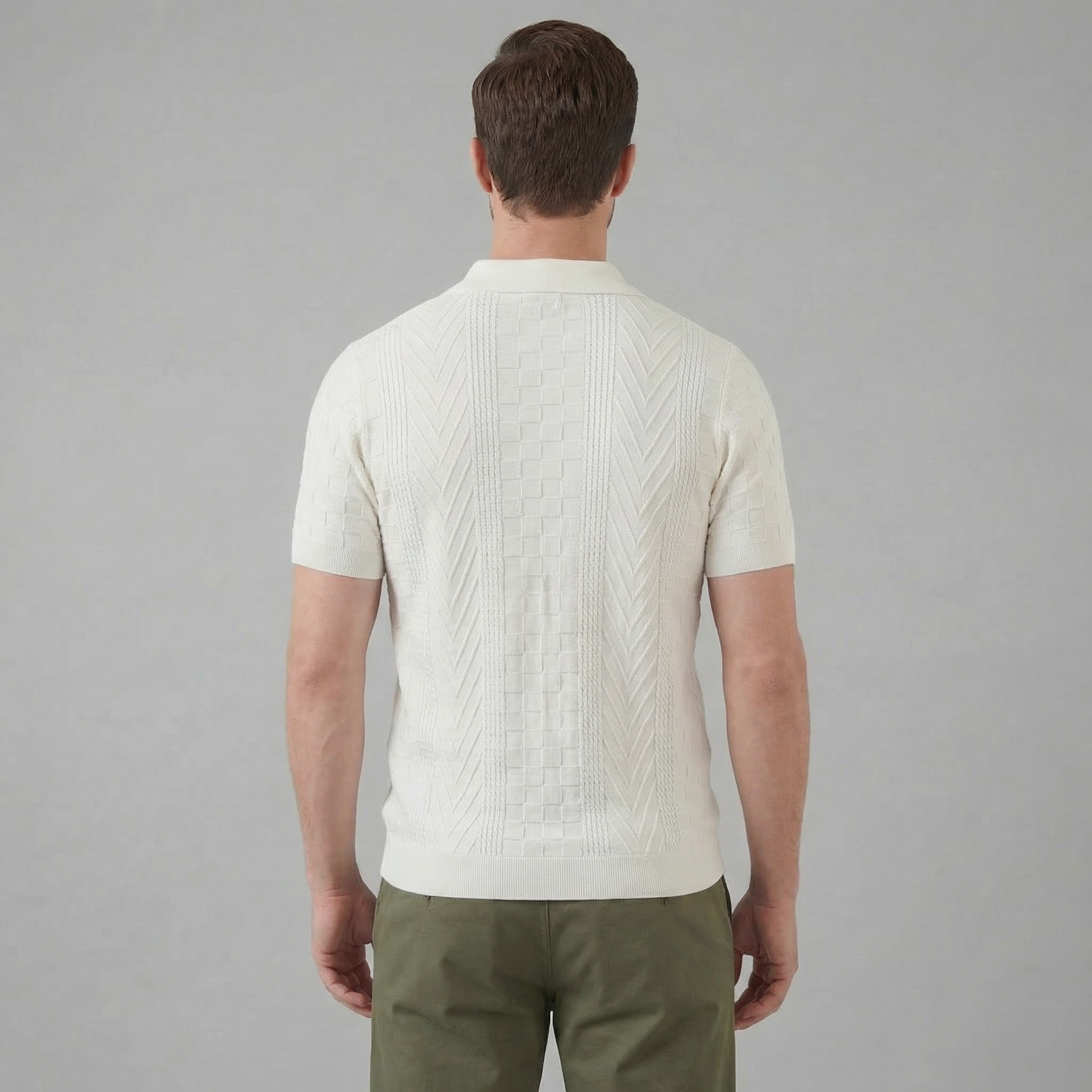 Herren Jacquard Polohemd