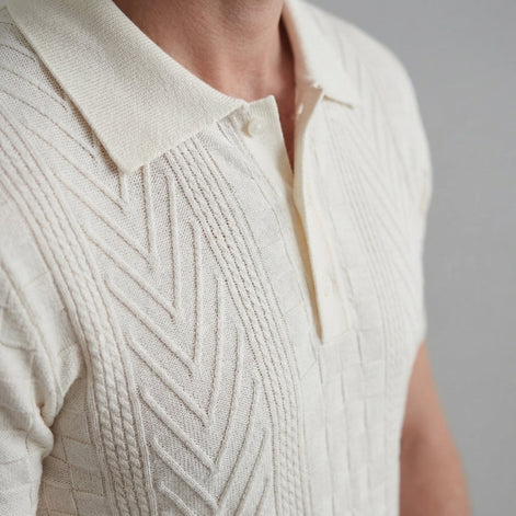 Herren Jacquard Polohemd
