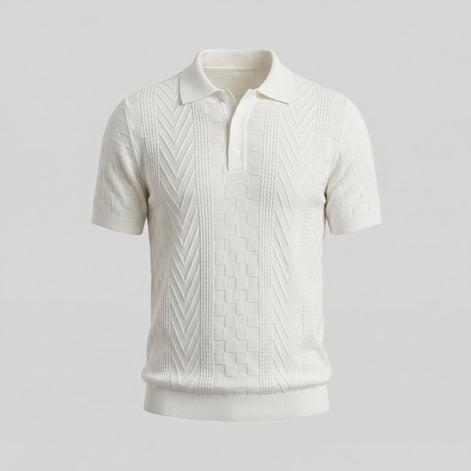 Herren Jacquard Polohemd