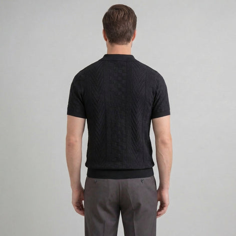 Herren Jacquard Polohemd