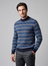 Herren Jacquard-Pullover mit Mock-Kragen