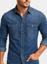 Herren Jeanshemd mit klassischem Kragen und Brusttaschen