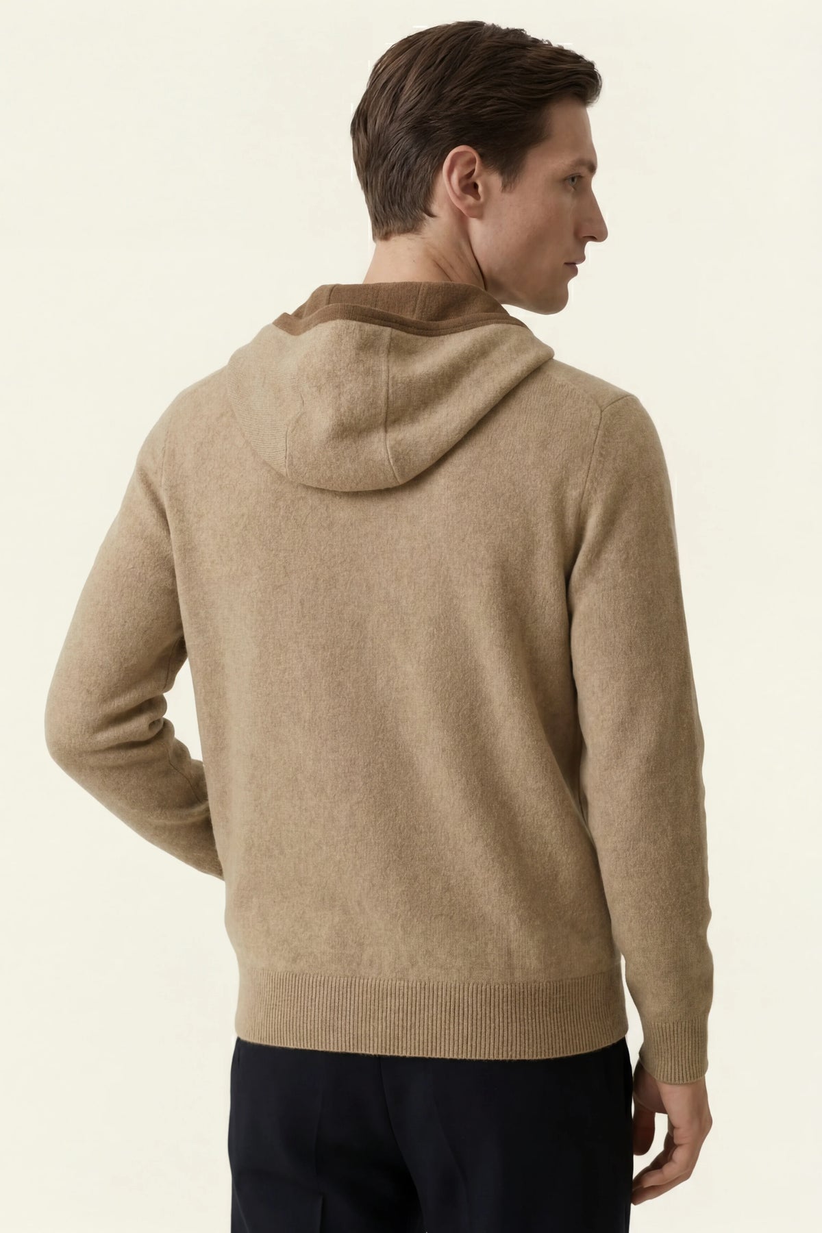 Herren Kapuzen-Cardigan mit Kontrastbesatz