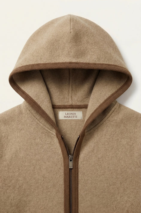Herren Kapuzen-Cardigan mit Kontrastbesatz