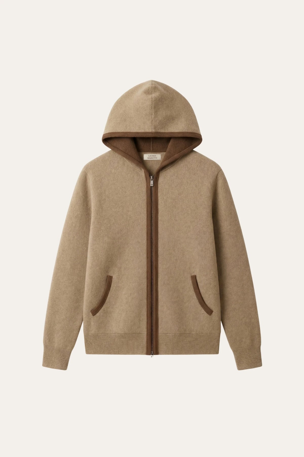 Herren Kapuzen-Cardigan mit Kontrastbesatz