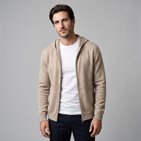 Herren Kapuzen-Strickjacke aus Wolle