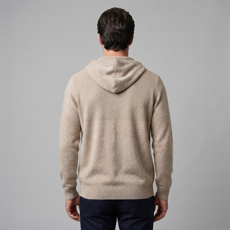 Herren Kapuzen-Strickjacke aus Wolle