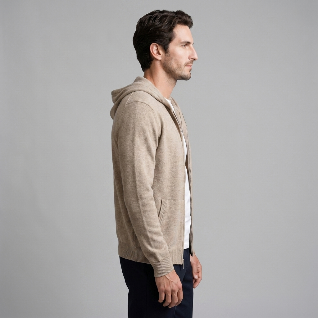 Herren Kapuzen-Strickjacke aus Wolle