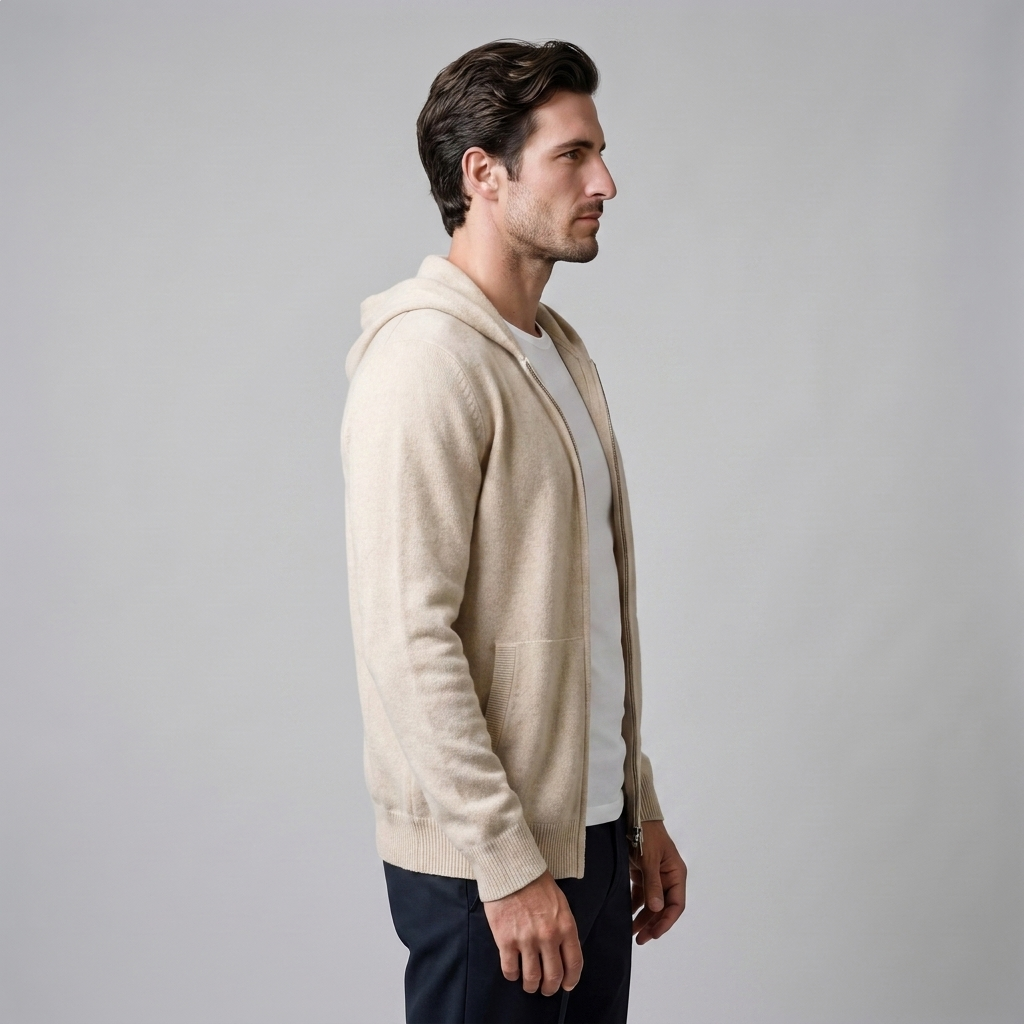 Herren Kapuzen-Strickjacke aus Wolle