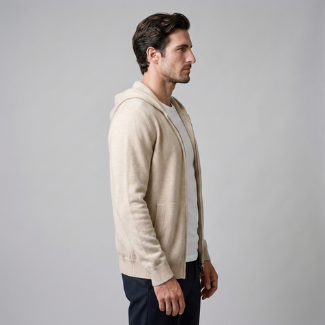 Herren Kapuzen-Strickjacke aus Wolle