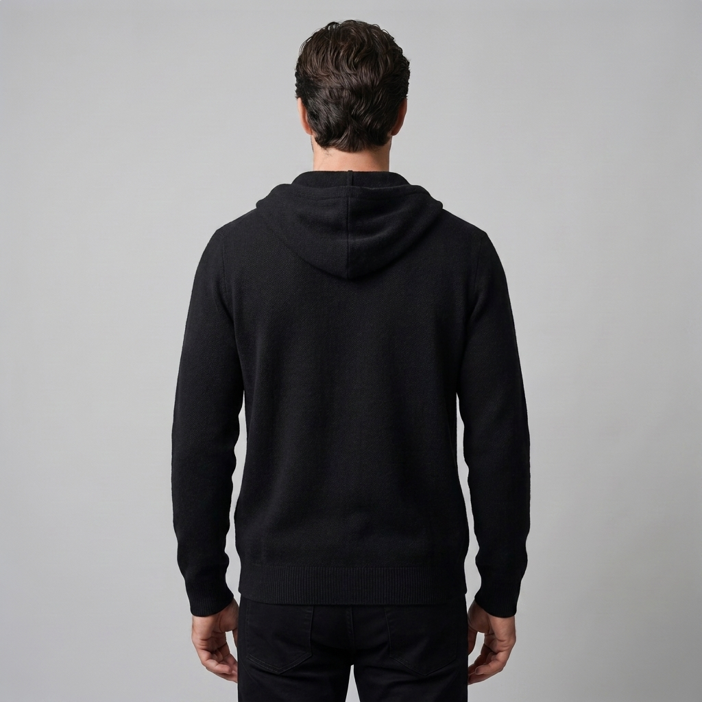 Herren Kapuzen-Strickjacke aus Wolle