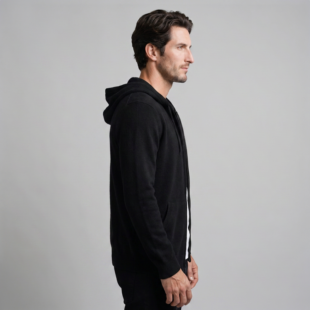 Herren Kapuzen-Strickjacke aus Wolle