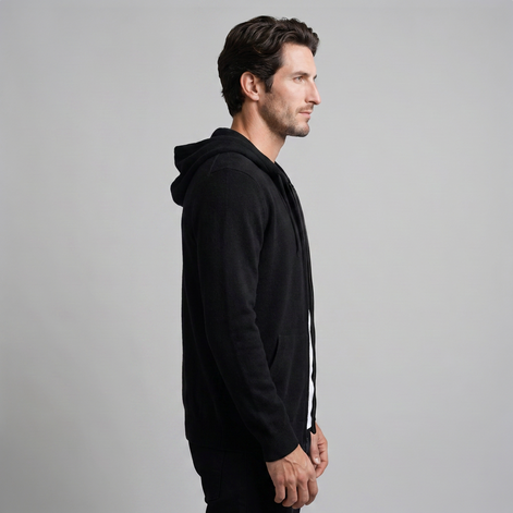 Herren Kapuzen-Strickjacke aus Wolle