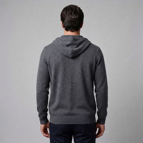Herren Kapuzen-Strickjacke aus Wolle