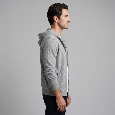 Herren Kapuzen-Strickjacke aus Wolle