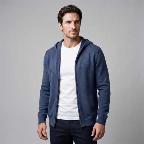 Herren Kapuzen-Strickjacke aus Wolle
