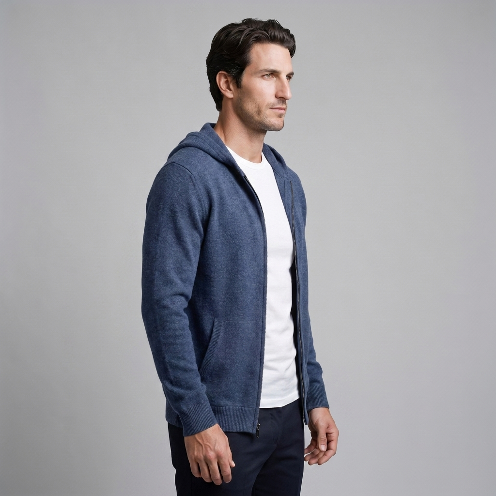 Herren Kapuzen-Strickjacke aus Wolle