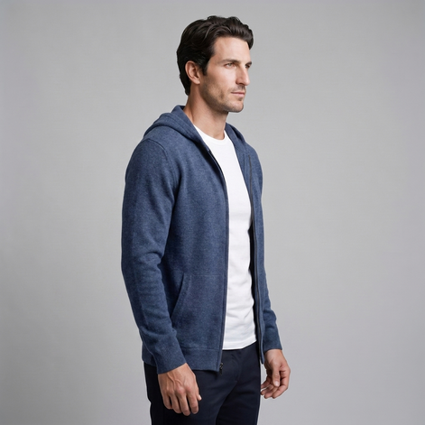 Herren Kapuzen-Strickjacke aus Wolle