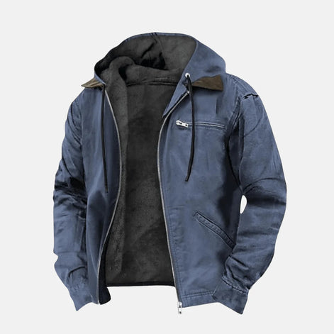 Herren Kapuzenjacke mit Fleecefutter für den Winter