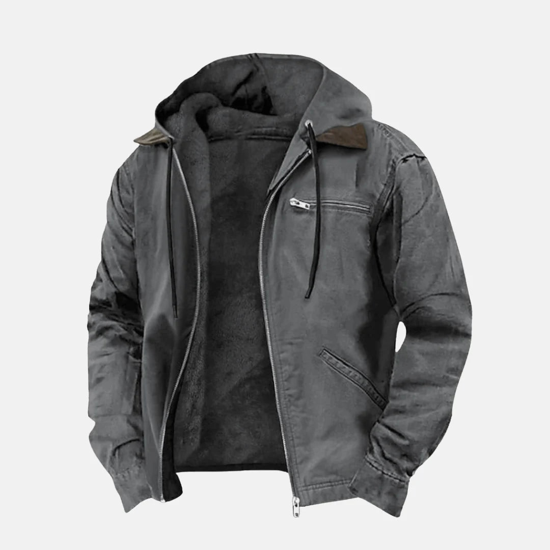 Herren Kapuzenjacke mit Fleecefutter für den Winter