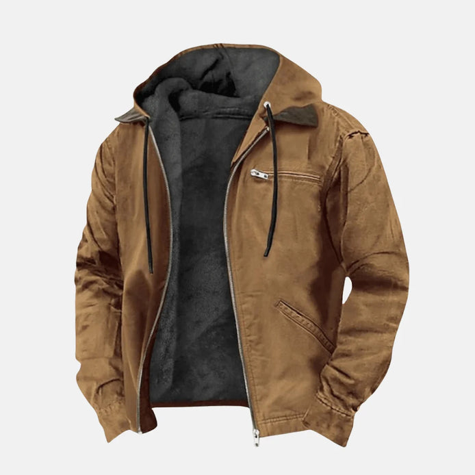 Herren Kapuzenjacke mit Fleecefutter für den Winter