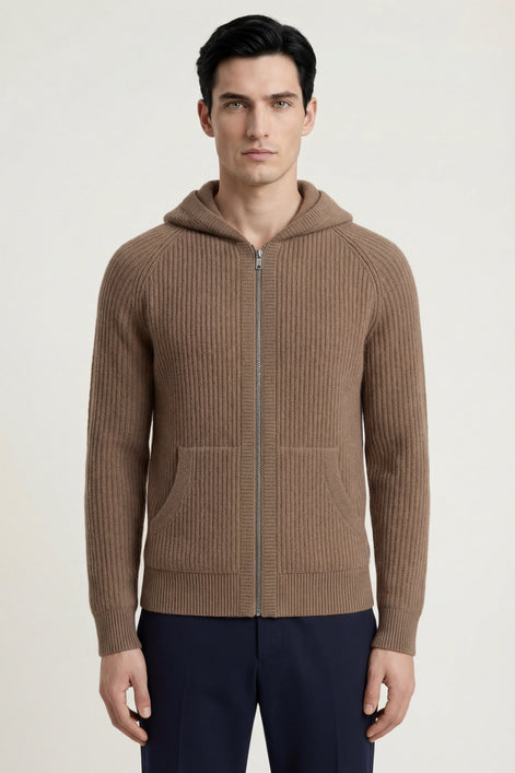 Herren Kapuzenpullover mit Rippstruktur