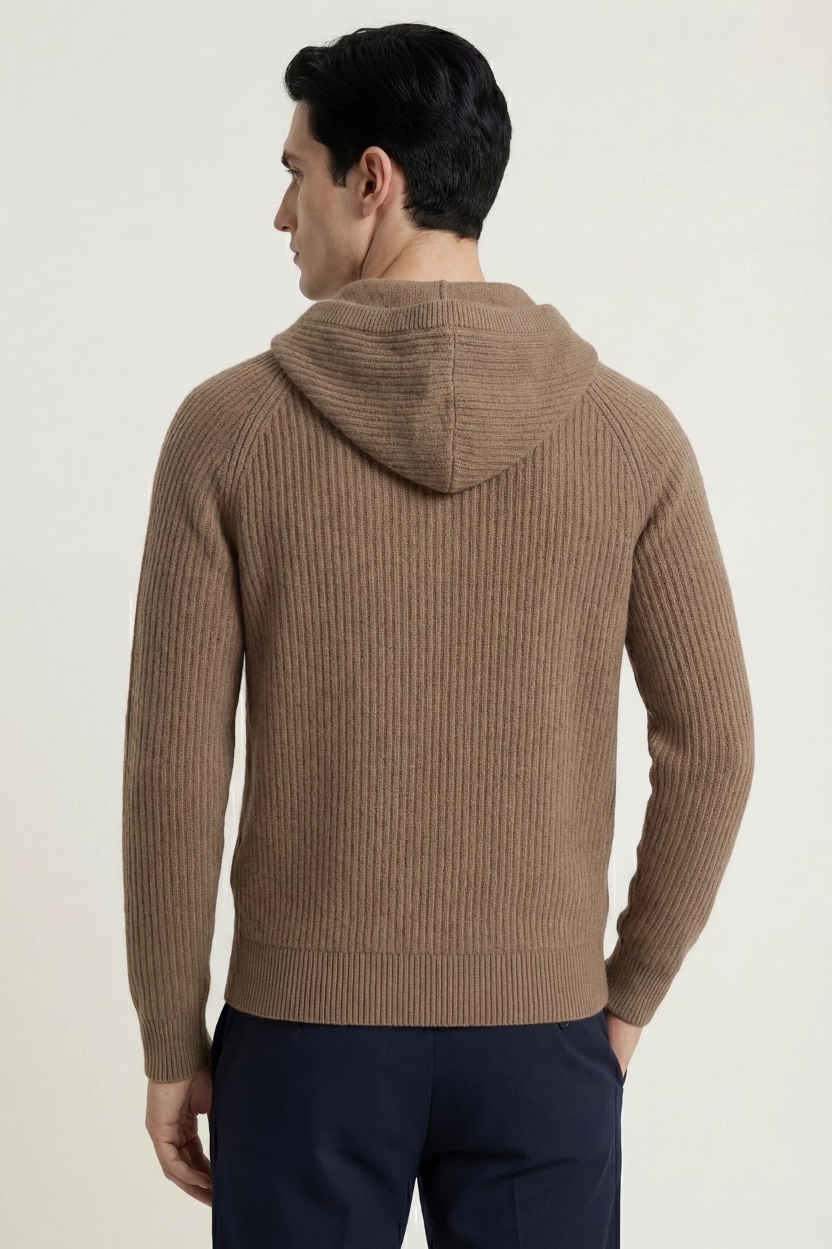Herren Kapuzenpullover mit Rippstruktur