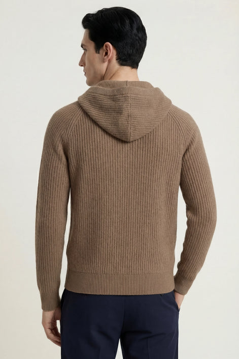 Herren Kapuzenpullover mit Rippstruktur
