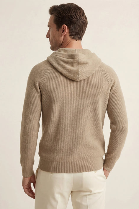 Herren Kapuzenpullover mit Rippstruktur
