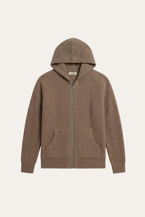 Herren Kapuzenpullover mit Rippstruktur