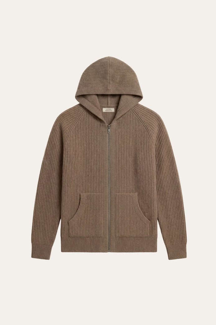 Herren Kapuzenpullover mit Rippstruktur