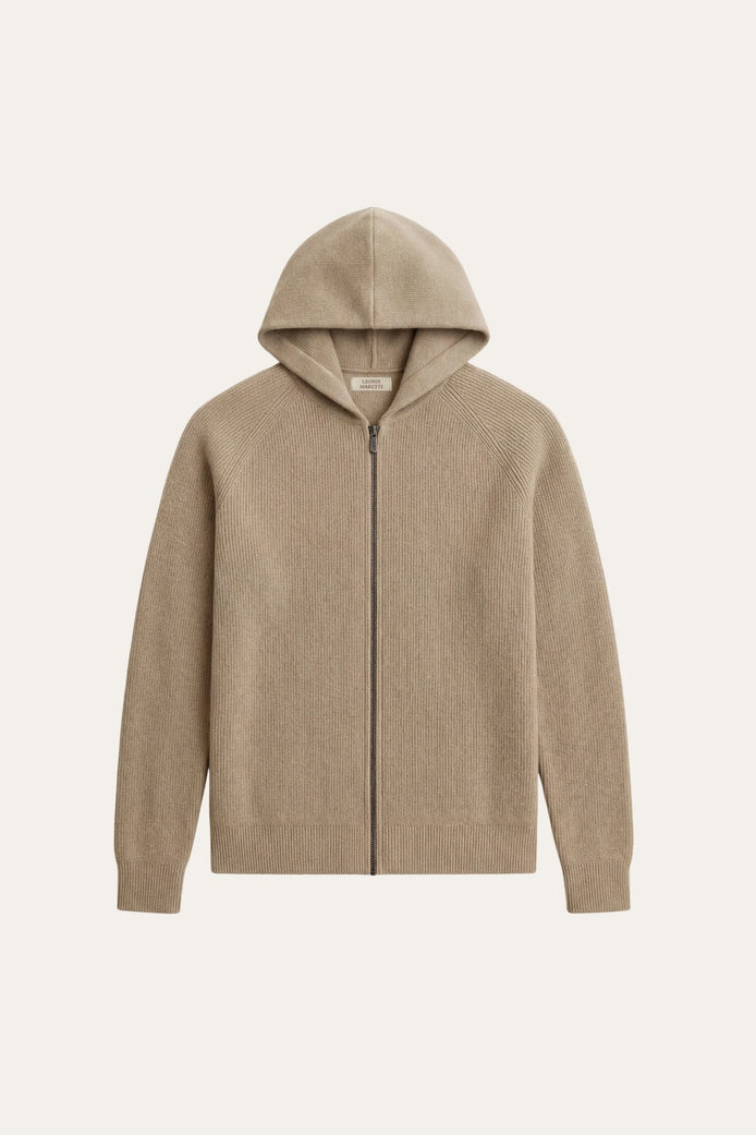 Herren Kapuzenpullover mit Rippstruktur