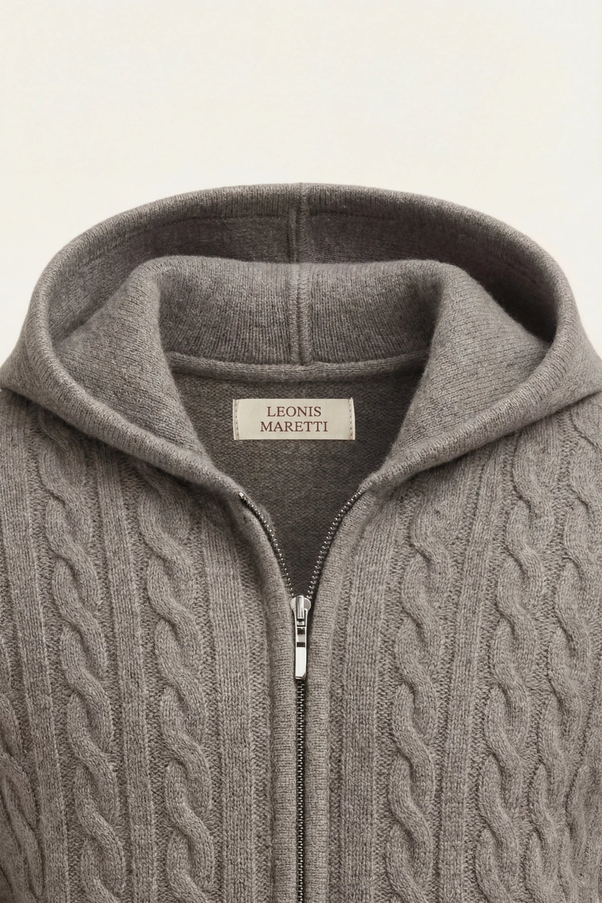 Herren Kapuzenpullover mit Zopfmuster