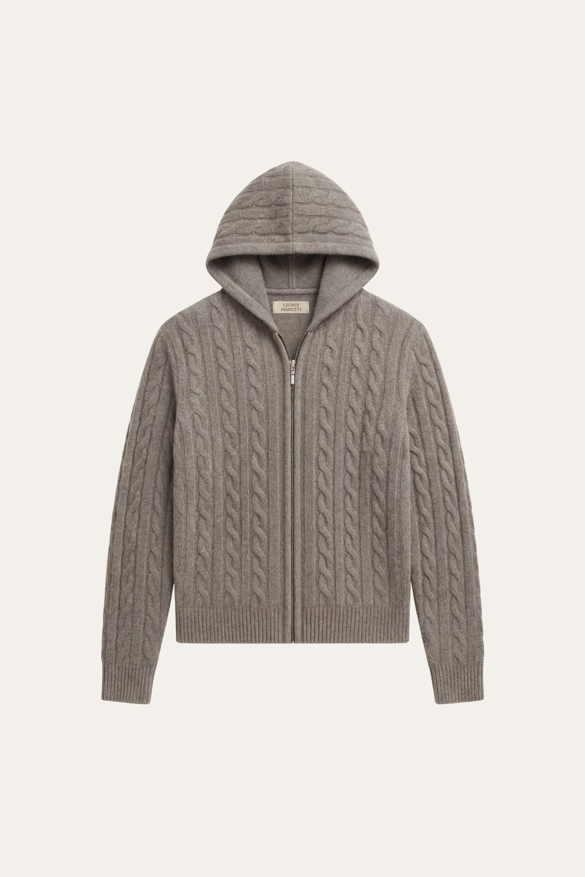 Herren Kapuzenpullover mit Zopfmuster