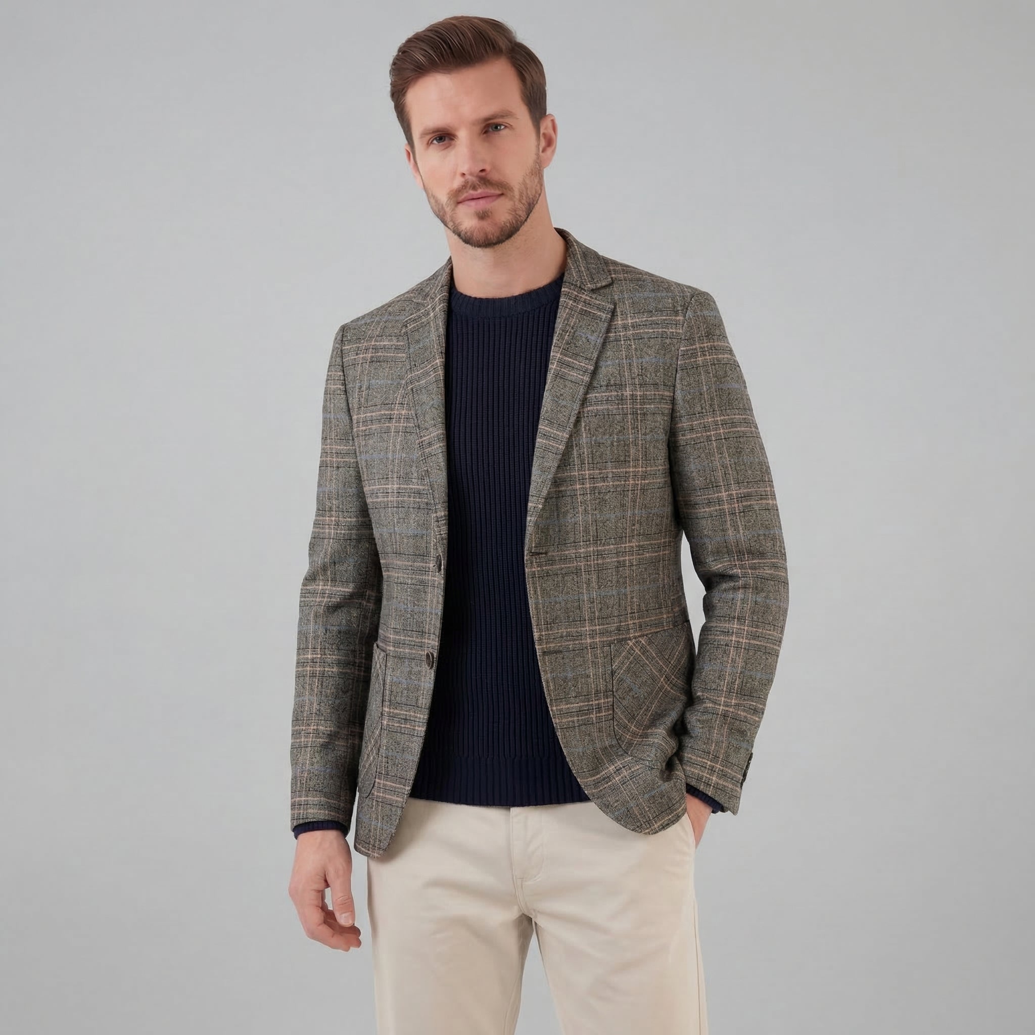 Herren Kariertes Blazerjacke